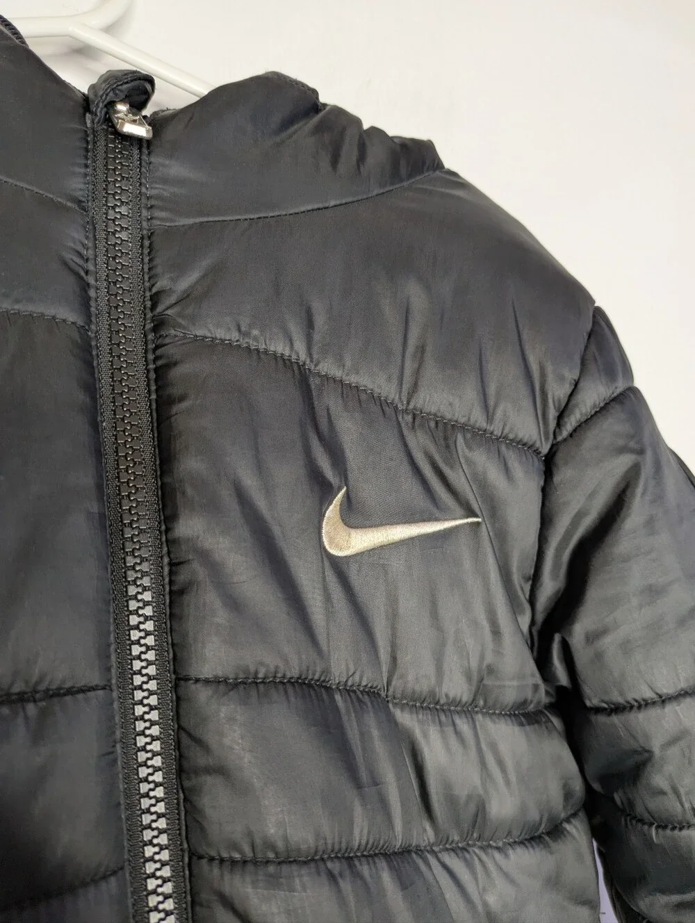 Nike Black Puffer Zip Up Kids Winter Hoodie Coat M